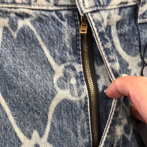 Louis Vuitton Blue Jean Shorts with Geometric Pattern - Picture 5 of 12